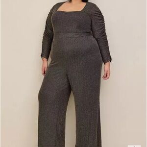 Torrid Black and Gold Sparkly Jumpsuit